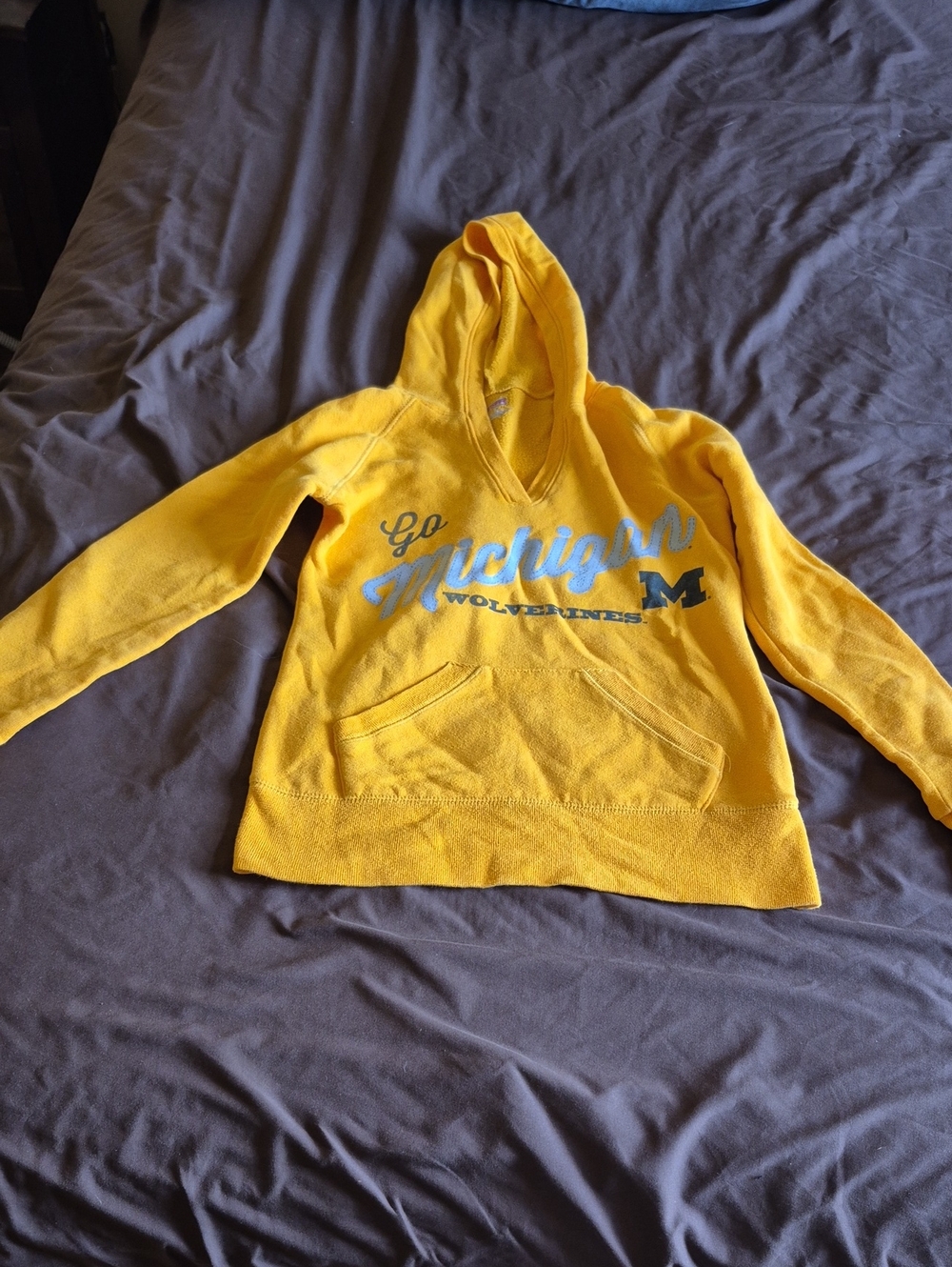 Vintage Size Small Yellow University of Michigan 'Go Michigan Wolverines' Hoodie